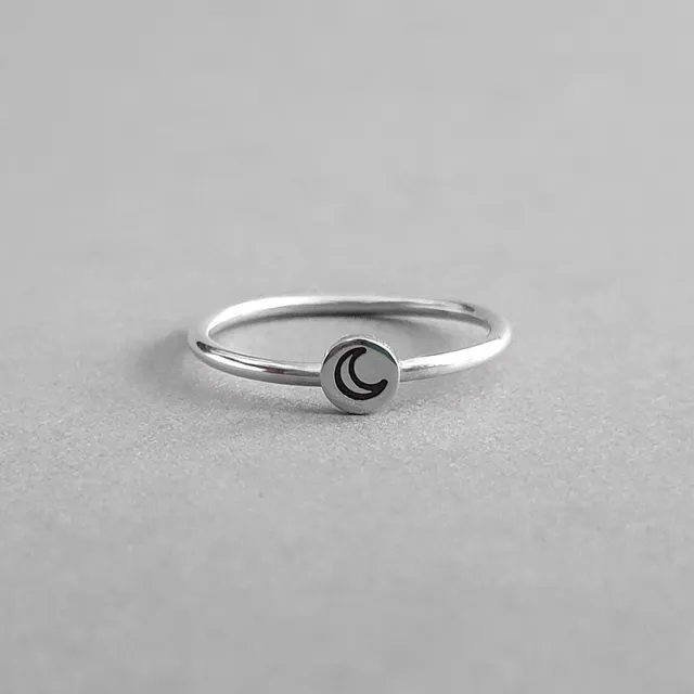 Handmade Sterling Silver Moon Stacking Ring