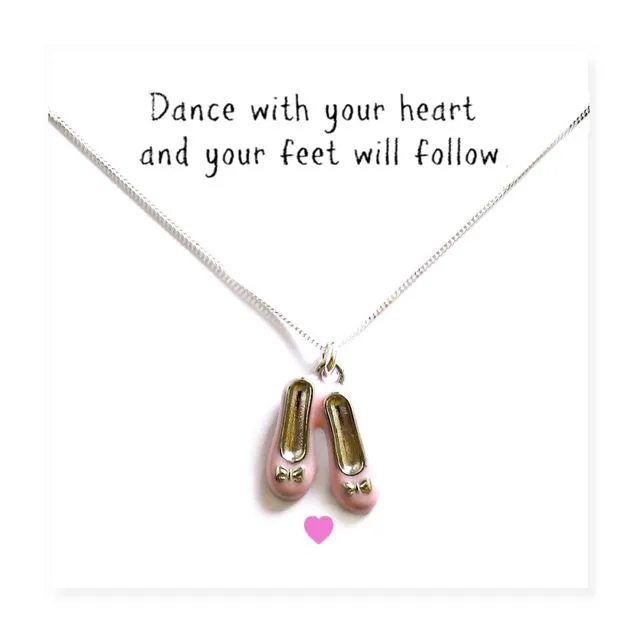 Ballet Shoes Necklace & Message Card
