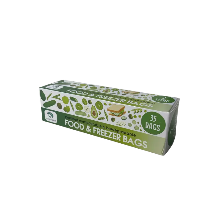 Certified Compostable Food & Freezer Bags 2 Litre (35 bags)