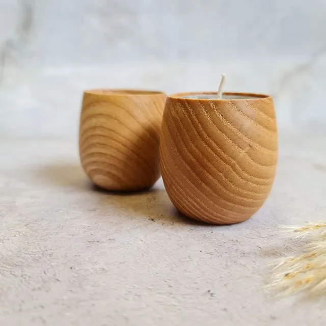 Wooden Tealight Holder - set of two (British Ash)