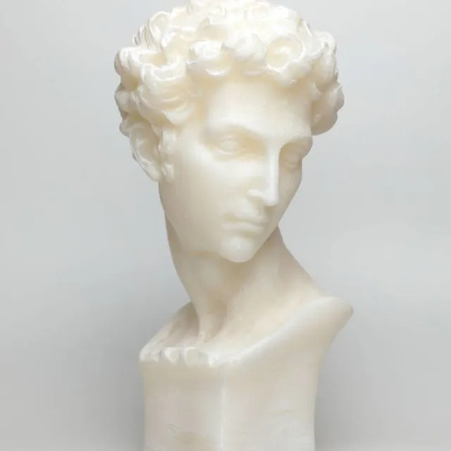 White Hermes XL Greek God Head Candle - Roman Bust Figure
