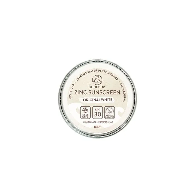 Suntribe All Natural Mini Zinc Sunscreen Face & Sport SPF 30 Original White
