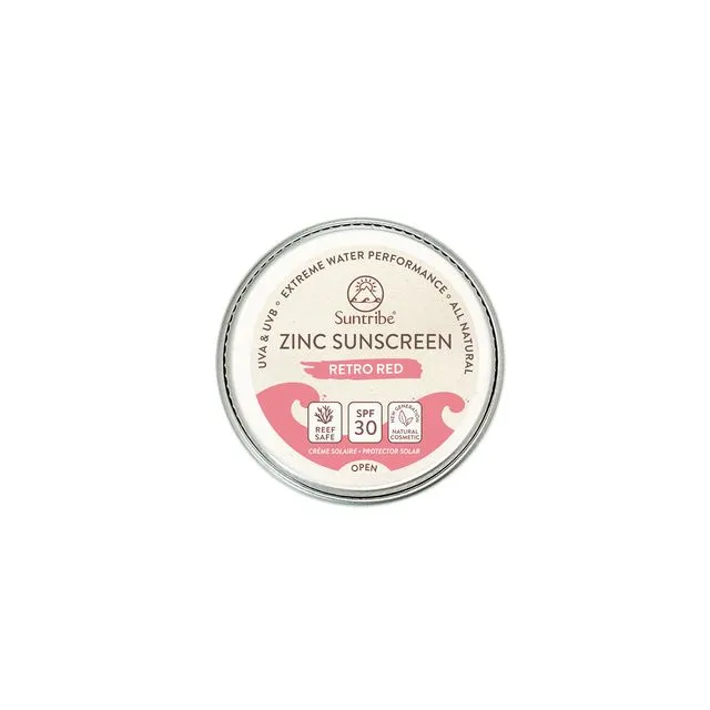 Suntribe All Natural Mini Zinc Sunscreen Face & Sport SPF 30 Retro Red
