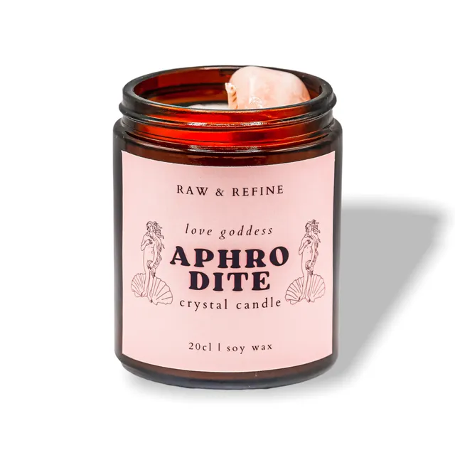Aphrodite Crystal Candle - Amber Jar Edition