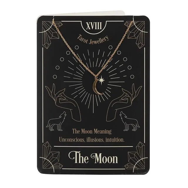The Moon Tarot Necklace on Greeting Tarot Card