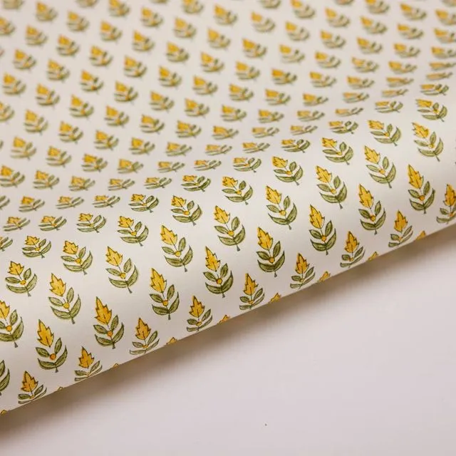 Hand Block Printed Gift Wrap Sheets- Buti Sunshine - Pack of 15