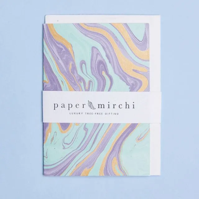 Hand Marbled Greeting Card - Free Spirit Dreamy Lilac - Pack of 6