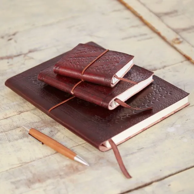 Chocolate Brown Embossed Notebook