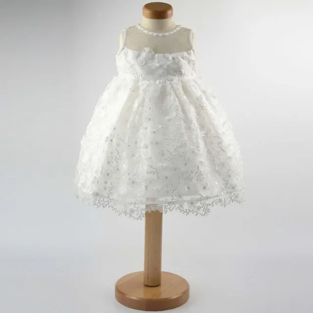 Kali - Organza Ivory Bridesmaid Flower Baby Girls Party Dress. 0 to 24 months