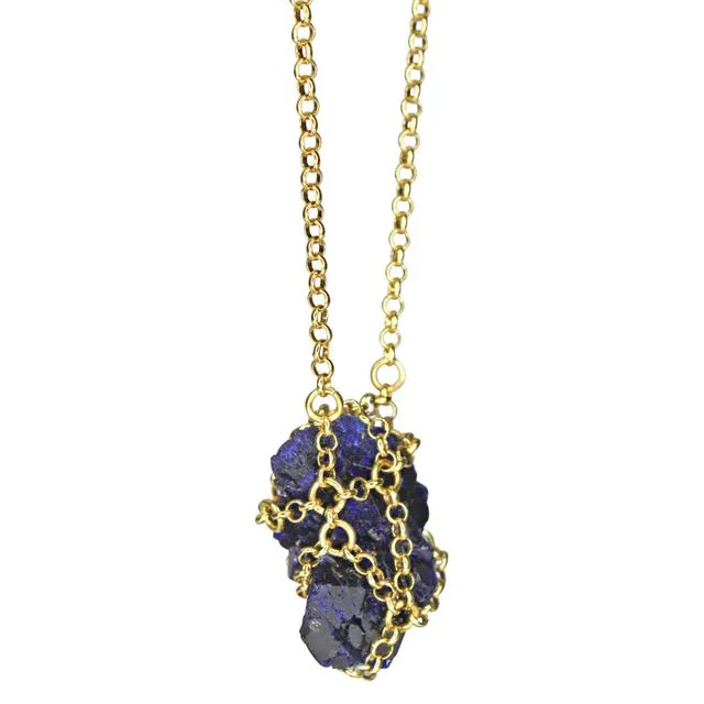 Caged Azurite Necklace