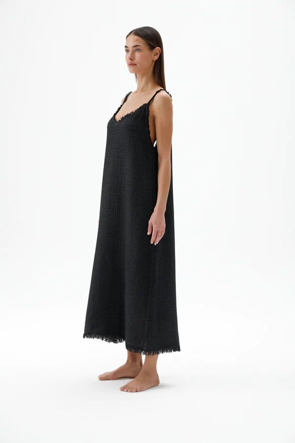 Black Strappy Dress (#3186) - 100% Cotton