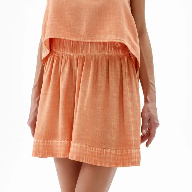 Orange Shorts (3221); 30% Linen 70% Cotton