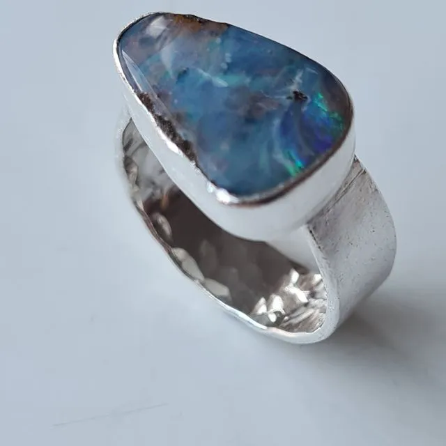Boulder Opal Angular Ring