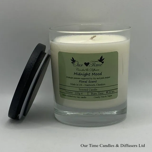 Large Wax Filled Candle Midnight Mood