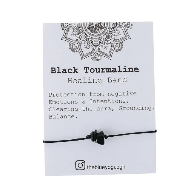 Black Tourmaline Wish Bracelet with an affirmation