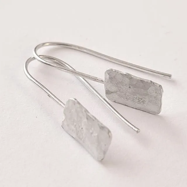 zero-waste rectangle drop earrings