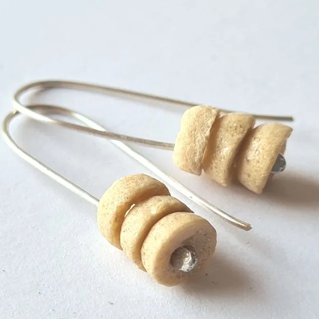 Powdered glass recycled silver earrings