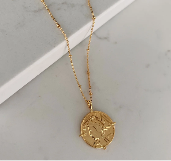 Gold Coin Necklace 18k Gold Plated