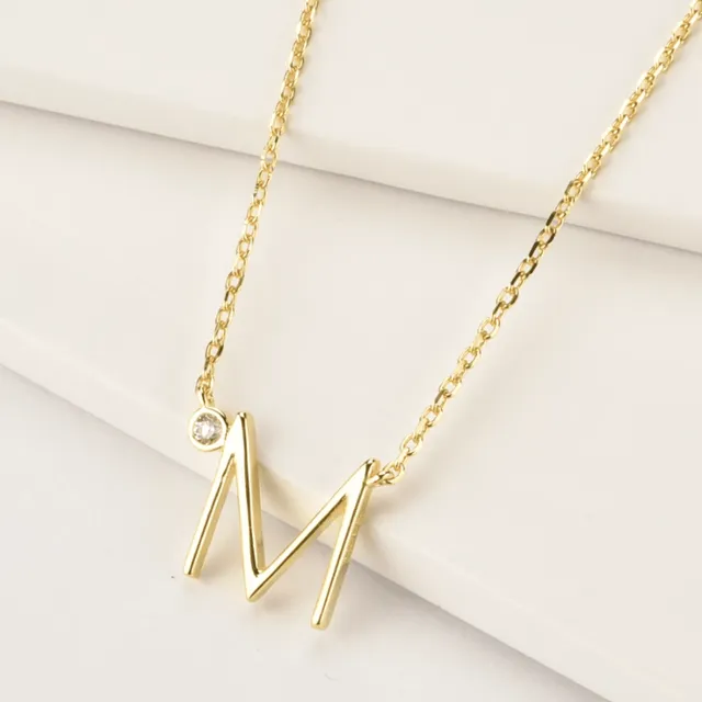 "M" initial pendant necklace