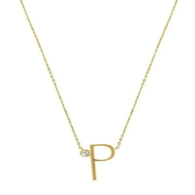"P" initial pendant necklace