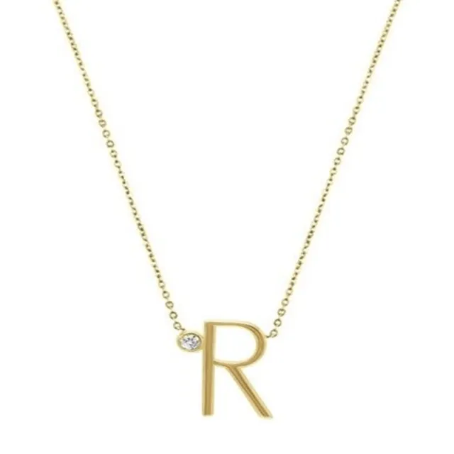 "R" initial pendant necklace