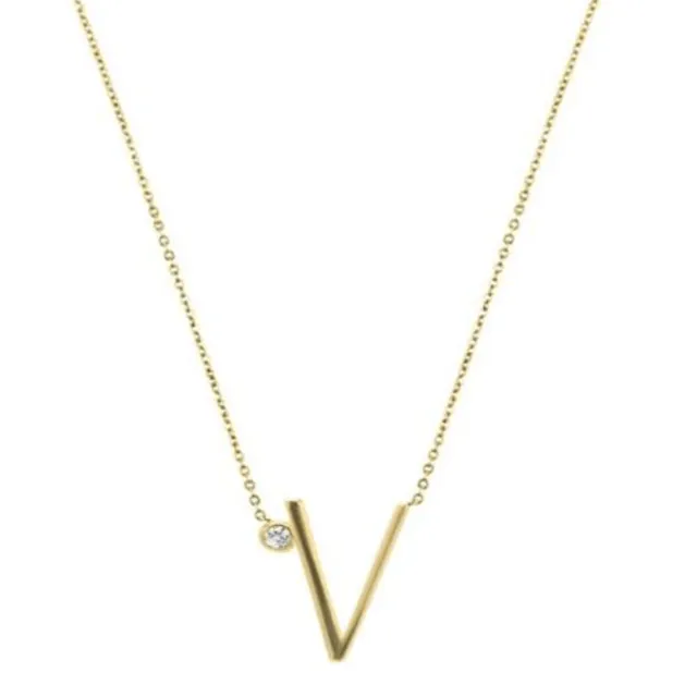 "V" initial pendant necklace