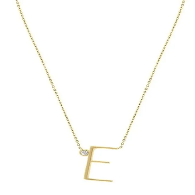 "E" initial pendant necklace