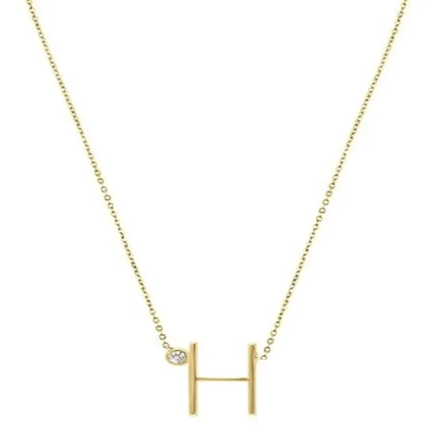 "H" initial pendant necklace