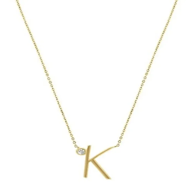 "K" initial pendant necklace