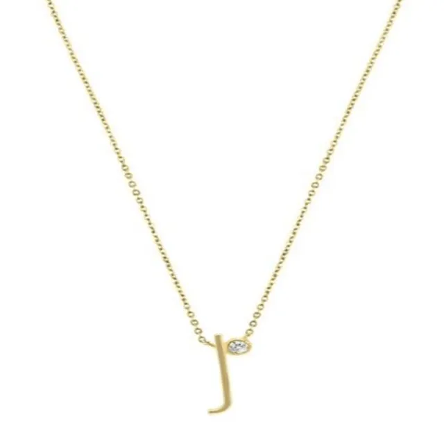 "J" initial pendant necklace