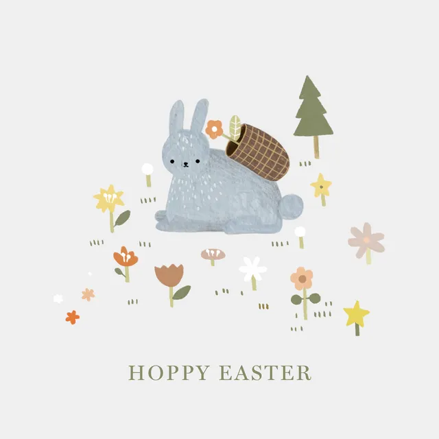 Hoppy Easter - Bunny in Garden A6 Greeting Card