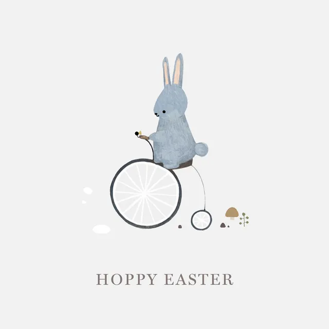 Hoppy Easter - Bunny on Bicycle A6 Greeting Card