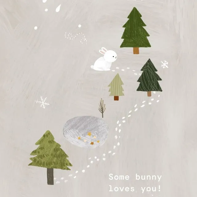 Some Bunny Loves You Cute Bunny A6 Greeting Card
