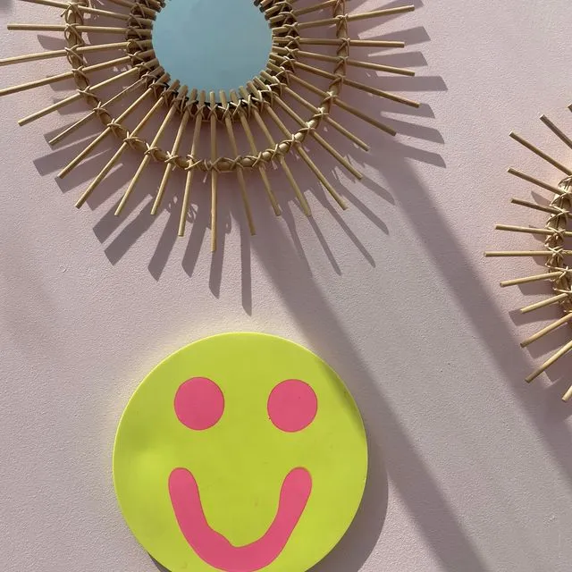 Wall Hanging - Smiley - Yellow & Pink