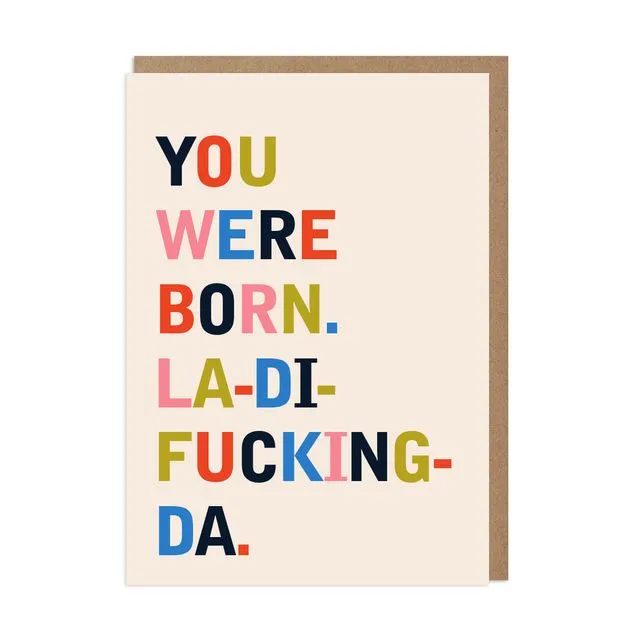 You Were Born Rude Birthday Card Pack of 6