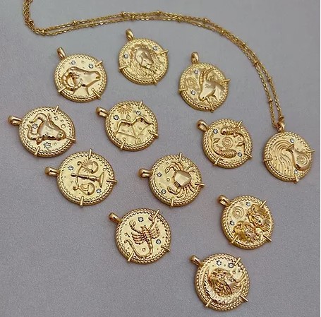 Pisces Necklace 18k gold plated zodiac