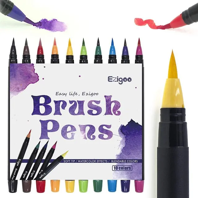 Ezigoo Brush Pens - Pack of 10