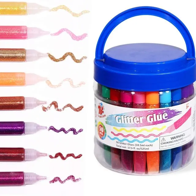 TBC Glitter Glue Pens - Set of 50
