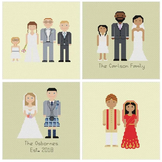 Melocharacters: The Wedding Edition Custom Character Cross Stitch Kit
