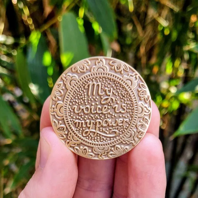 My Voice is my Power Mantra Medallion