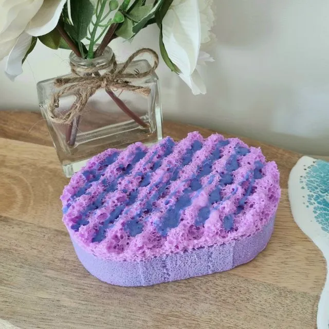 Blueberry Jam Soap Infused Exfoliating Massage Sponge