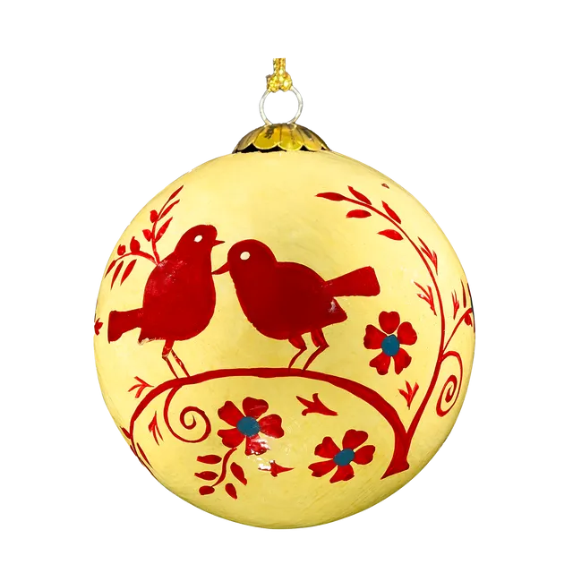 Turtle Doves Red - Handmade Bauble