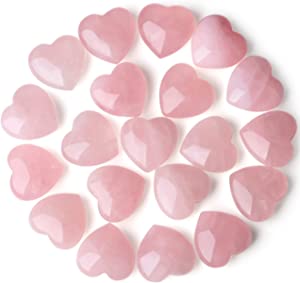 10Pcs Crystal Stones Rose Quartz Healing Crystals Gemstones Heart Reiki Palm Stones Stress Relief Gift for Chakras