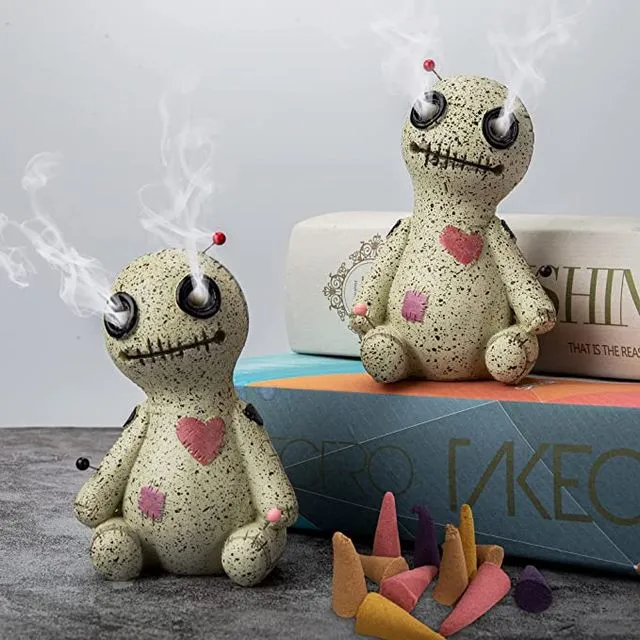 2 Pack Voodoo Doll Cone Burner - Stress & Anxiety Relief, Incense Voodoo Doll with Cones, Unique Incense Burner, Home Decoration Handmade Crafts (2 Pack Right/Left)
