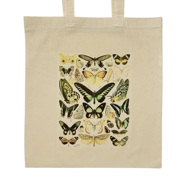 Adolphe Millot Butterfly Tote Bag Natural History Botanical