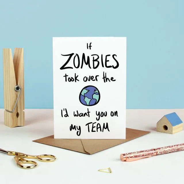 If Zombies Attack Greetings Card
