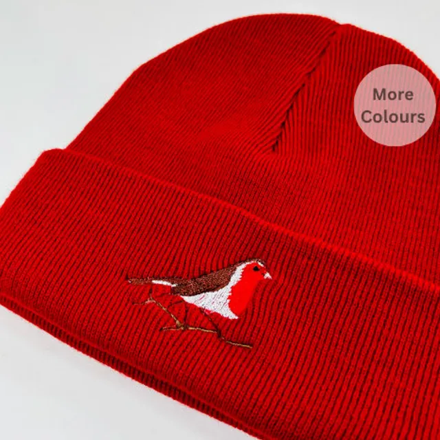 Robin Embroidered Beanie hat
