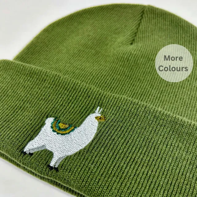 Alpaca Embroidered Beanie hat-Unisex