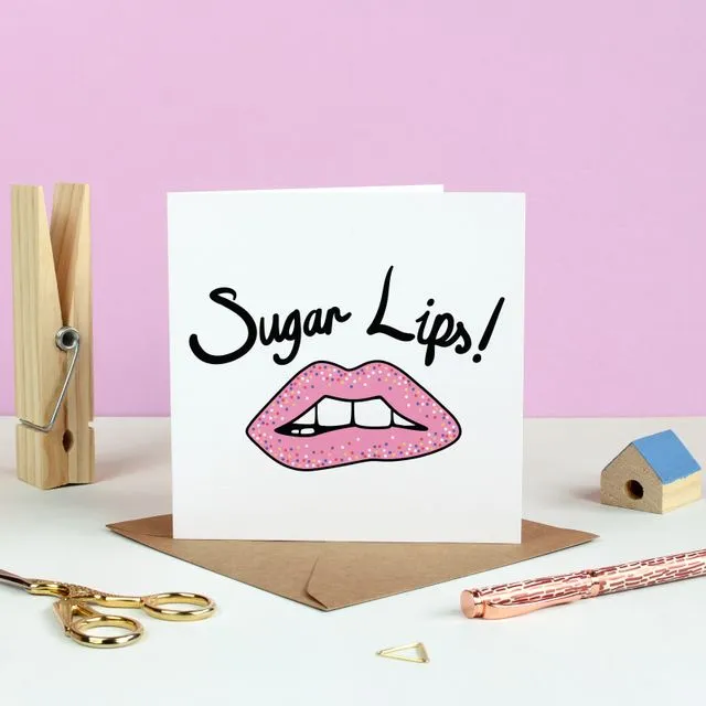 Sugar Lips Greetings Card
