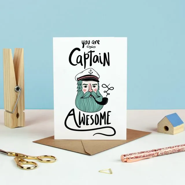 Captain Awesome Greetings Card